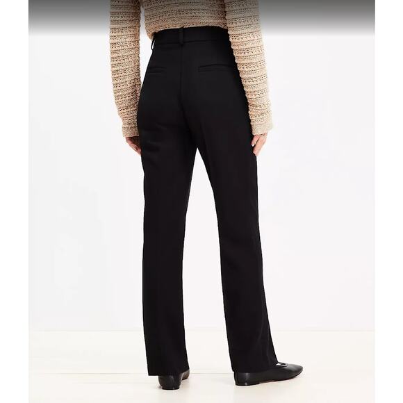 Ann Taylor Signature Fit Black Wide Leg Trousers Pants Just Below Waist - Size 8 - Picture 1 of 9